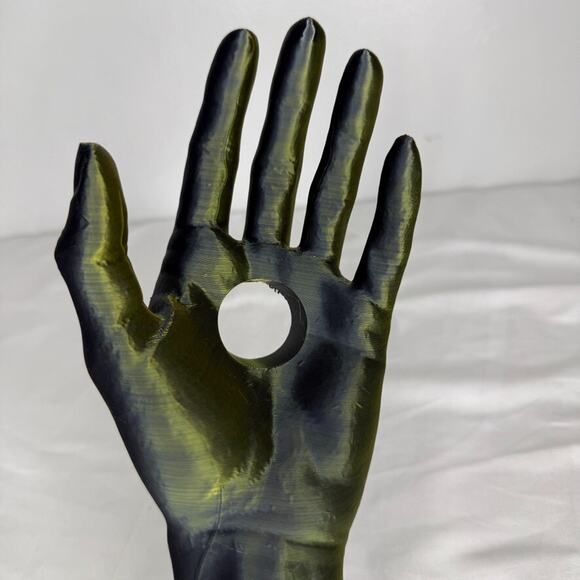 Hand Wine Bottle Holder 12" Gold Black Display Bar Shelf Decor Unique Gift - Picture 7 of 8